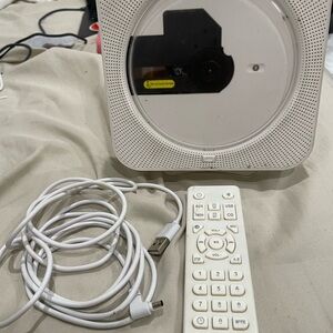 Compact White CD Player with Remote and USB